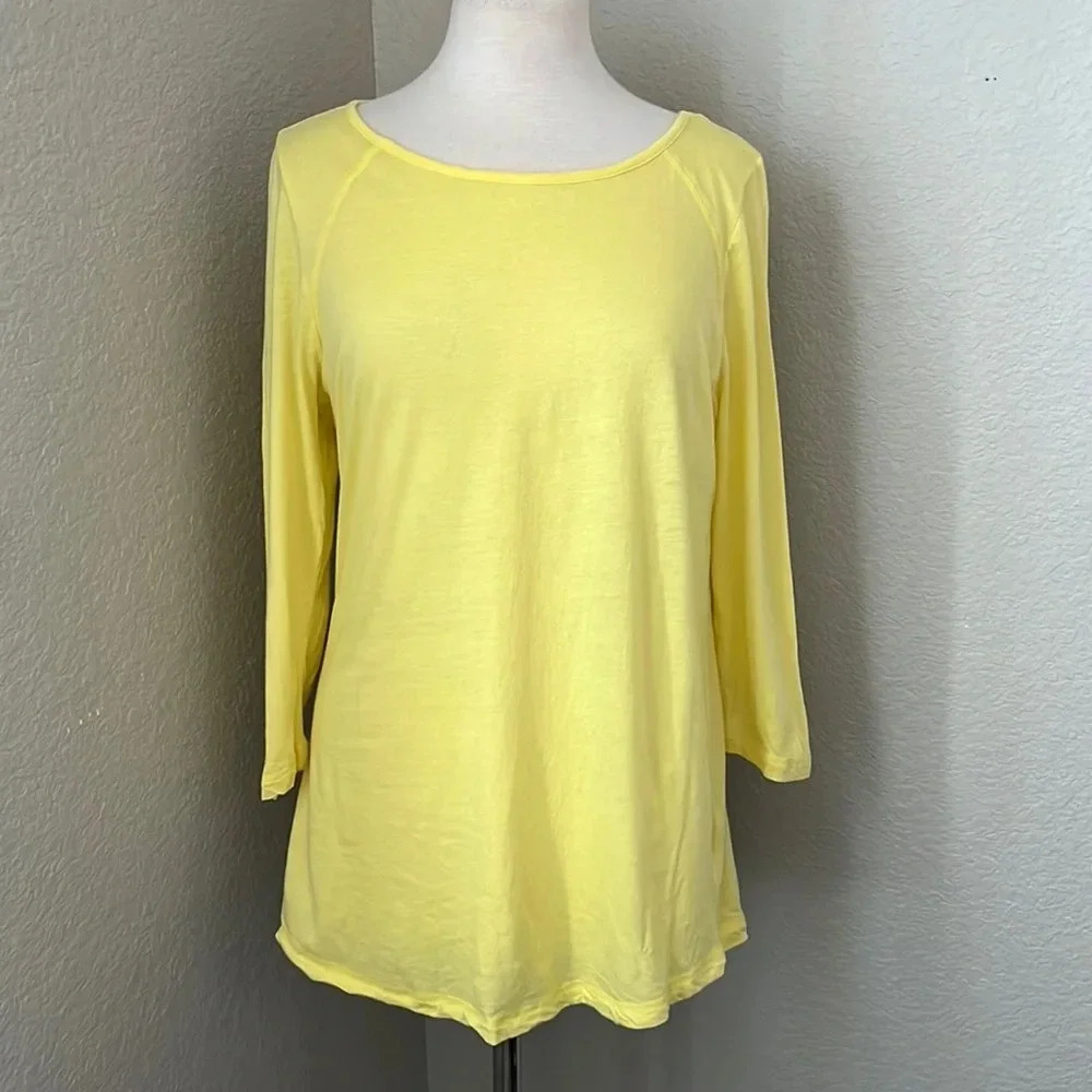 FADED GLORY yellow quarter sleeve top